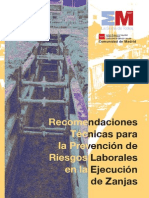 Recomendaciones Tc3a9cnicas Para La Prevencic3b3n de Riesgos Laborales en La Ejecucic3b3n de Zanjas