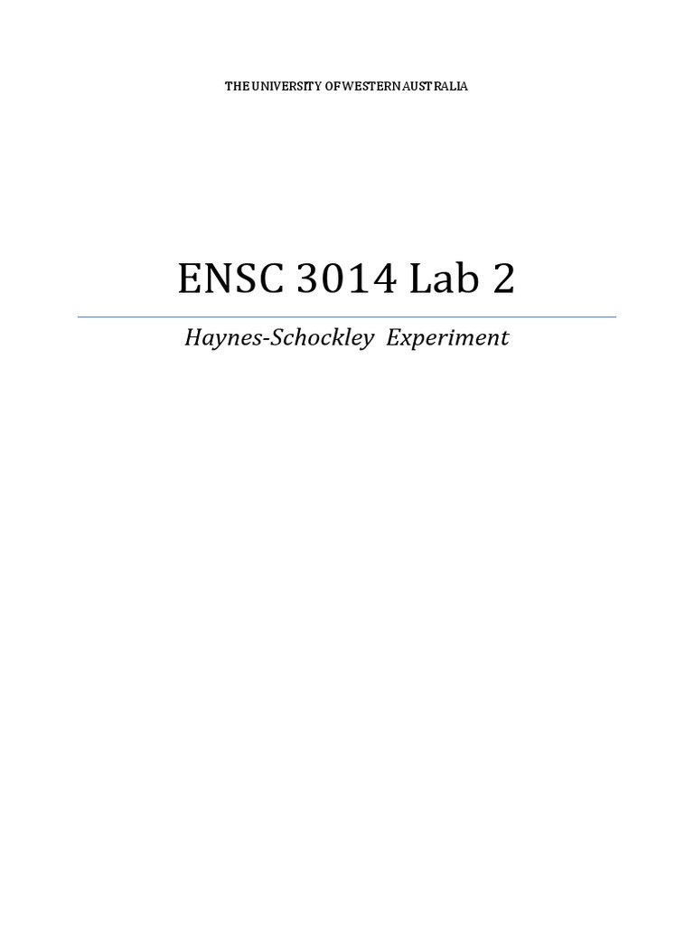 Haynes-Schockley Experiment Analysis | PDF | Solar Cell | Light ...