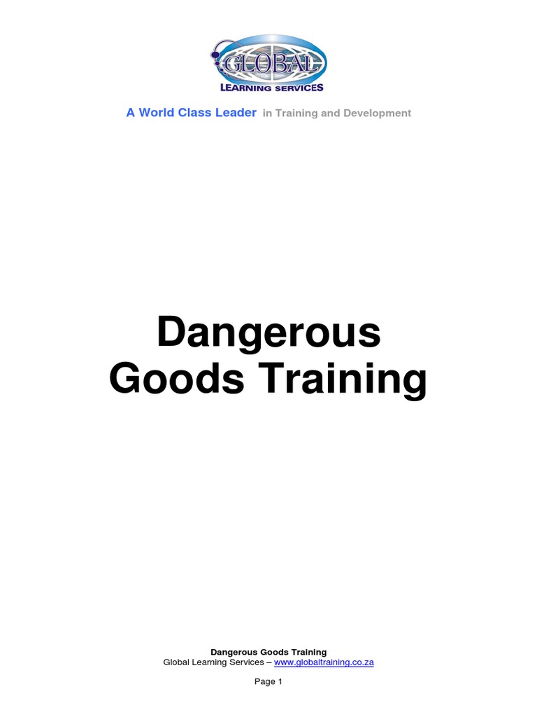 Dangerous Goods Training Pdf Dangerous Goods Personal Protective
