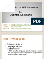 Introduction To .Net FrameWork by Quontra Solutions