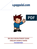Sbi 2015 Recruitment Exam English Sample Paper