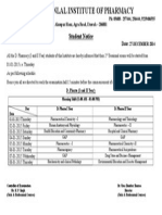 Student Notice: PH: 05688 - 257444, 256444, 9219406555 Alampur Hauz, Agra Road, Etawah - 206001