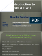 An Introduction To MSBI & DWH by QuontraSolutions