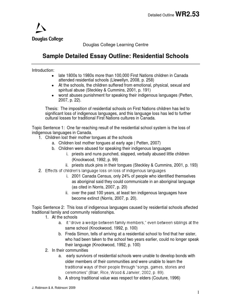 essay residential schools