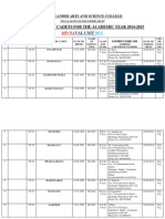 Enrollment of Cadets For The Academic Year 2014-2015: Rajiv Gandhi Arts and Science College