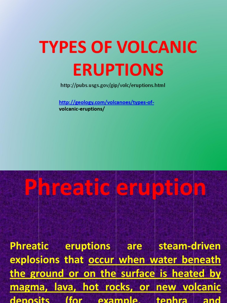 Types of Volcanic Eruptions PDF Types Of Volcanic Eruptions Volcano