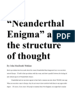 The "Neanderthal Enigma" and The Structure of Thought