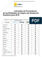 Catálogos Provinciales de Proveedores de Las Entidades de Seguro de Asistencia Sanitaria para 2015