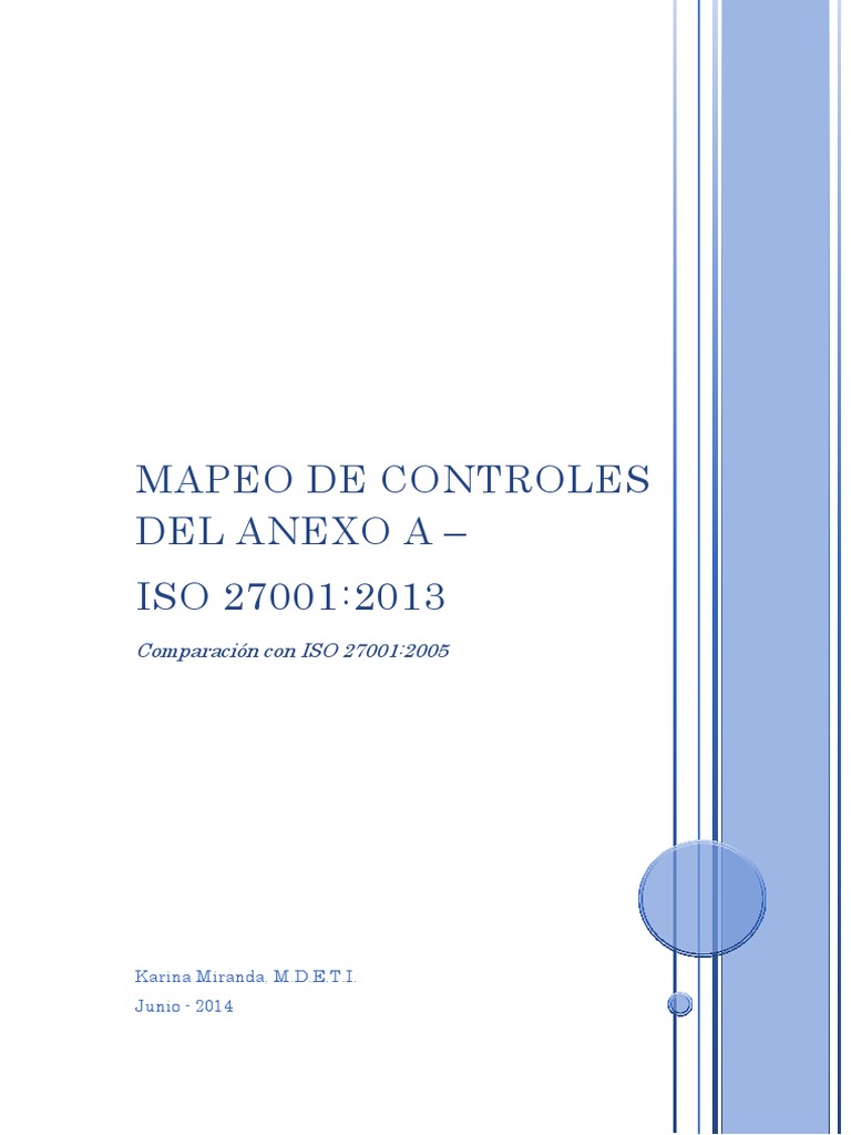 Mapeo de Controles ISO 27001:2013 | PDF | La seguridad informática ...