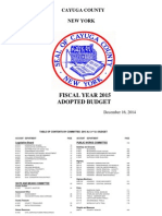 Cayuga County 2015 Adopted Budget