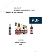 Model Rencana Haccp Industri Sirup Diet