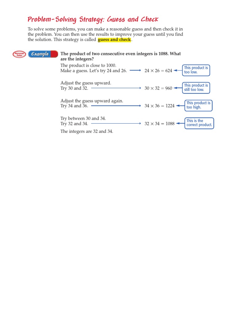 Guess and Check Problem Solving Guide | PDF | Business