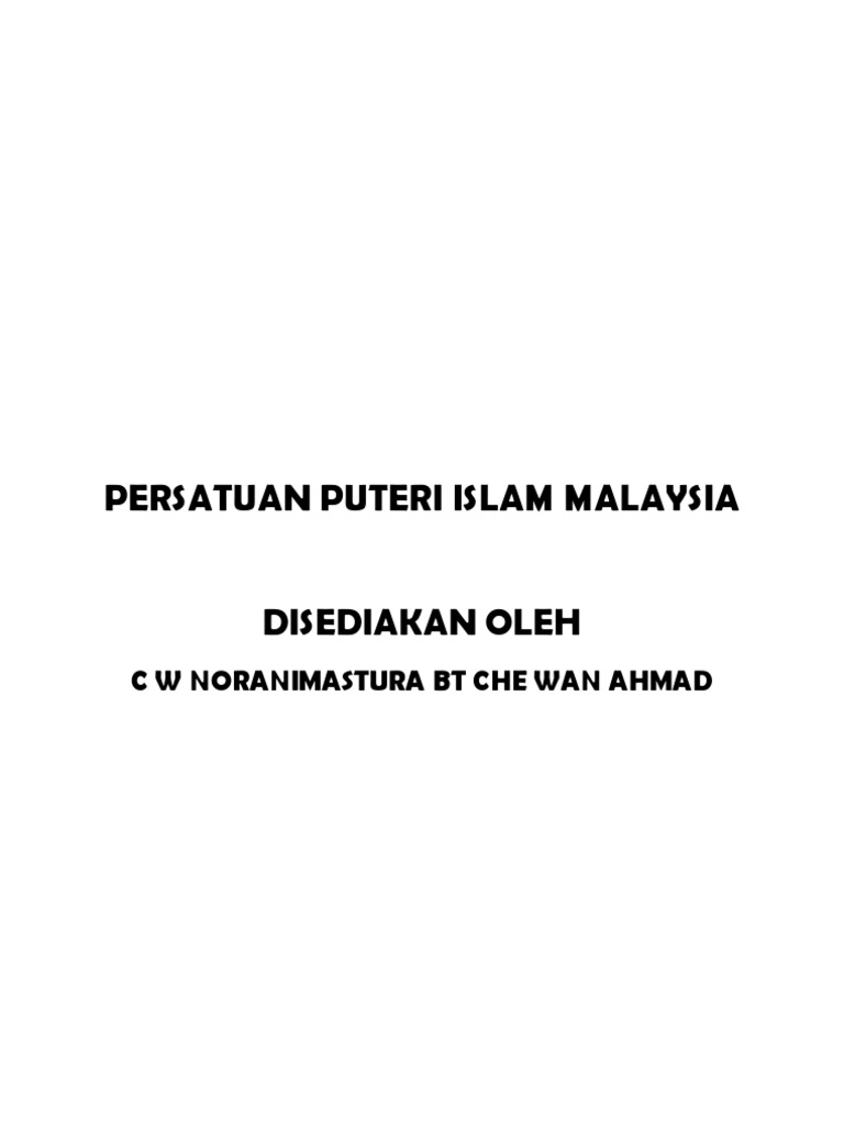 Persatuan Puteri Islam Malaysia  CWNM 