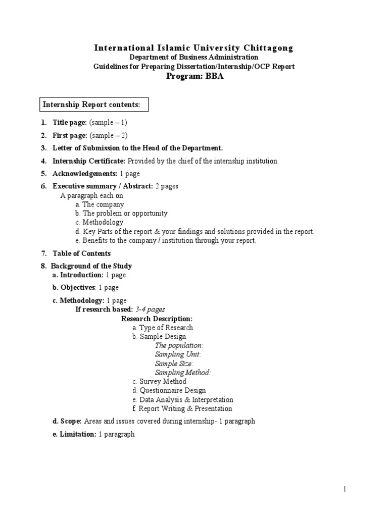 internship thesis guidelines mscis