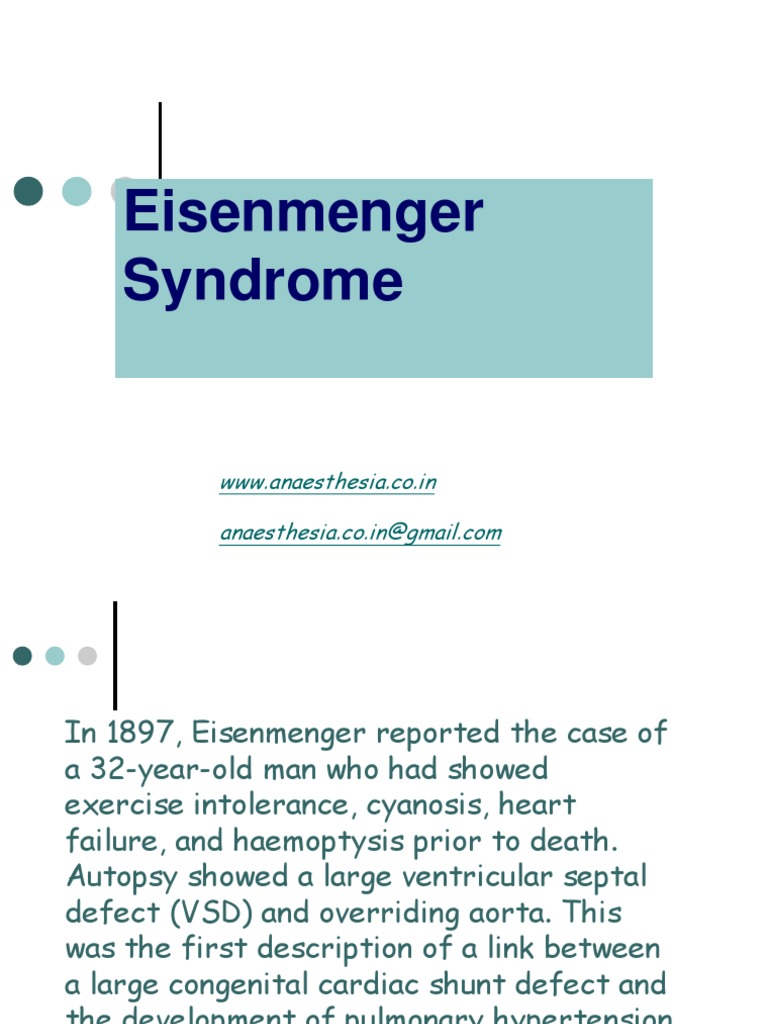 Eisenmenger Syndrome Cardiovascular System Medical Specialties