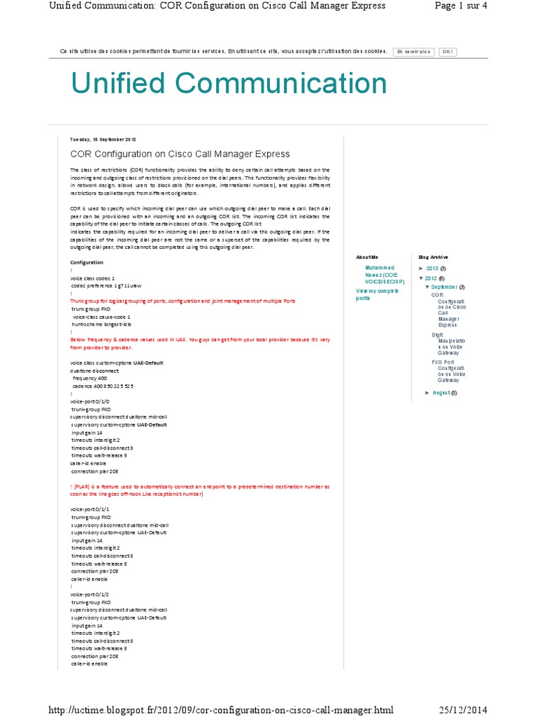 COR Configuration for Cisco Call Manager | PDF | Telephone | Oral ...