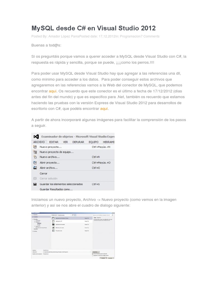 MySQL Desde C | PDF | Mi sql | C Sharp (lenguaje de programación)