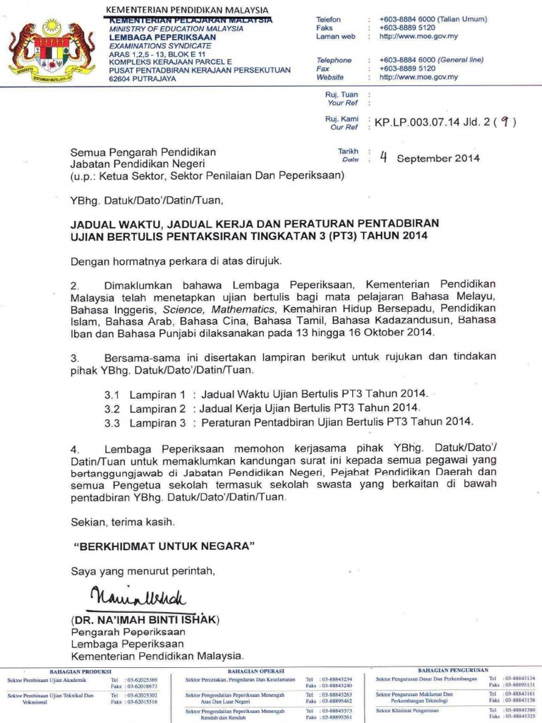 Contoh Surat Makluman Sebagai Calon Cbk Pt3