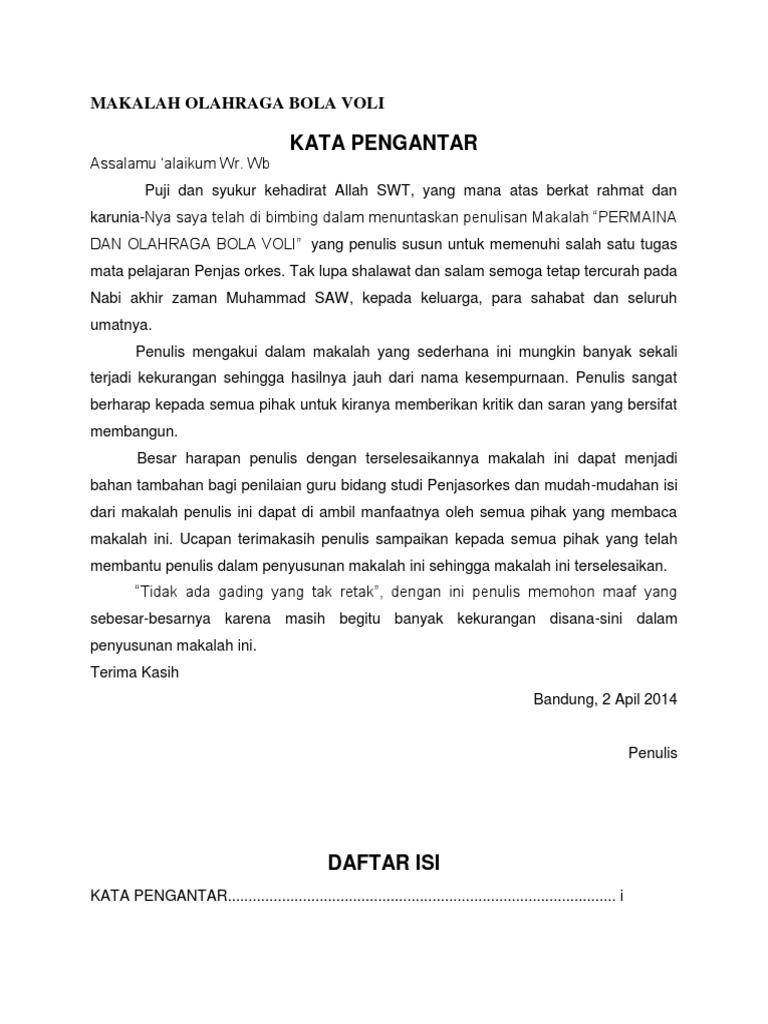 Makalah Olahraga Bola Voli