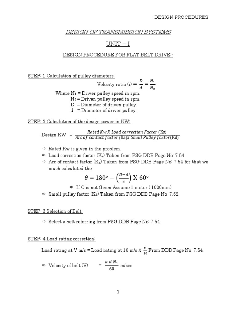 DTS PROCEDURE.docx | Belt (Mechanical) | Gear