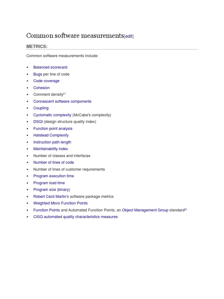 Essential Software Measurement Metrics | PDF | Art | Computers