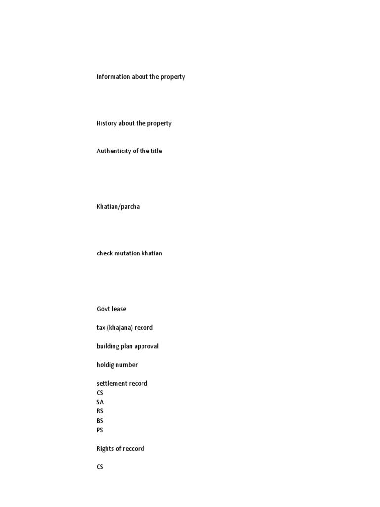 Comprehensive Property Documentation Guide | PDF