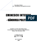 Crisan, R M , Eminescu Interzis Gandirea Politica Bucuresti 2008