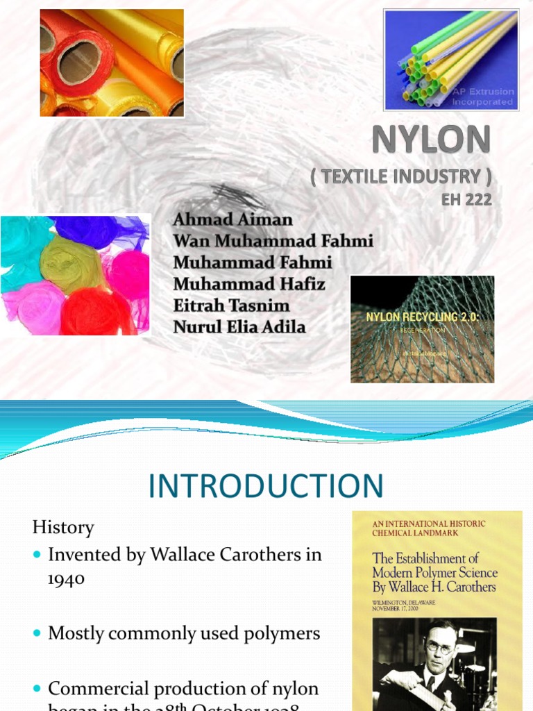 Nylon (Textiles Industry) Organic Chemistry Assignment Slide | PDF ...