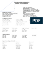 Greetings, Colours and Numbers (Saluturi, Culori Şi Numere)