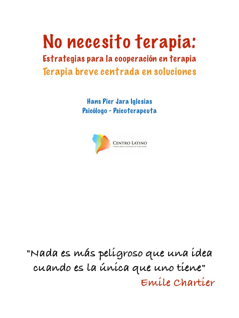 Terapia breve centrada en soluciones No Necesito Terapia Terapia