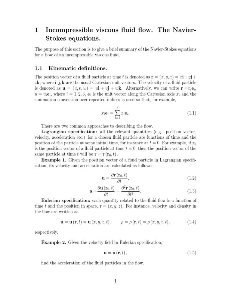 1 Navier Stokes | Download Free PDF | Navier–Stokes Equations | Fluid ...
