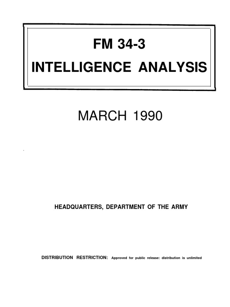 Army - FM34 3 - Intelligence Analysis | PDF | Military Intelligence ...