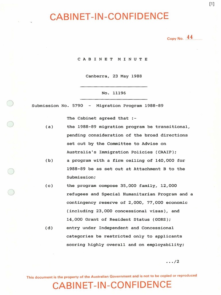 InConfidence PDF Immigration Australia