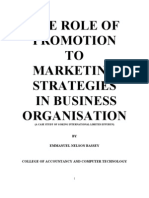 The Role of Promotion to Marketing Strategies in Business ion