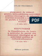 Nicolae Ceausescu-Propuneri de Masuri..., Expunere La Consfatuirea... Iulie 1971
