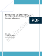 Solutions To Exercise 2.2: (Ho Soo Thong & Khor Nyak Hiong's Panpac Additional Mathematics)