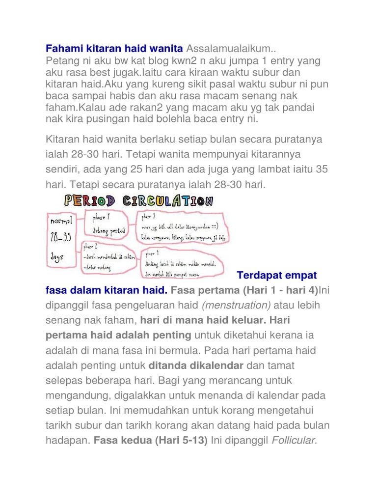 Fahami Kitaran Haid Wanita Pdf