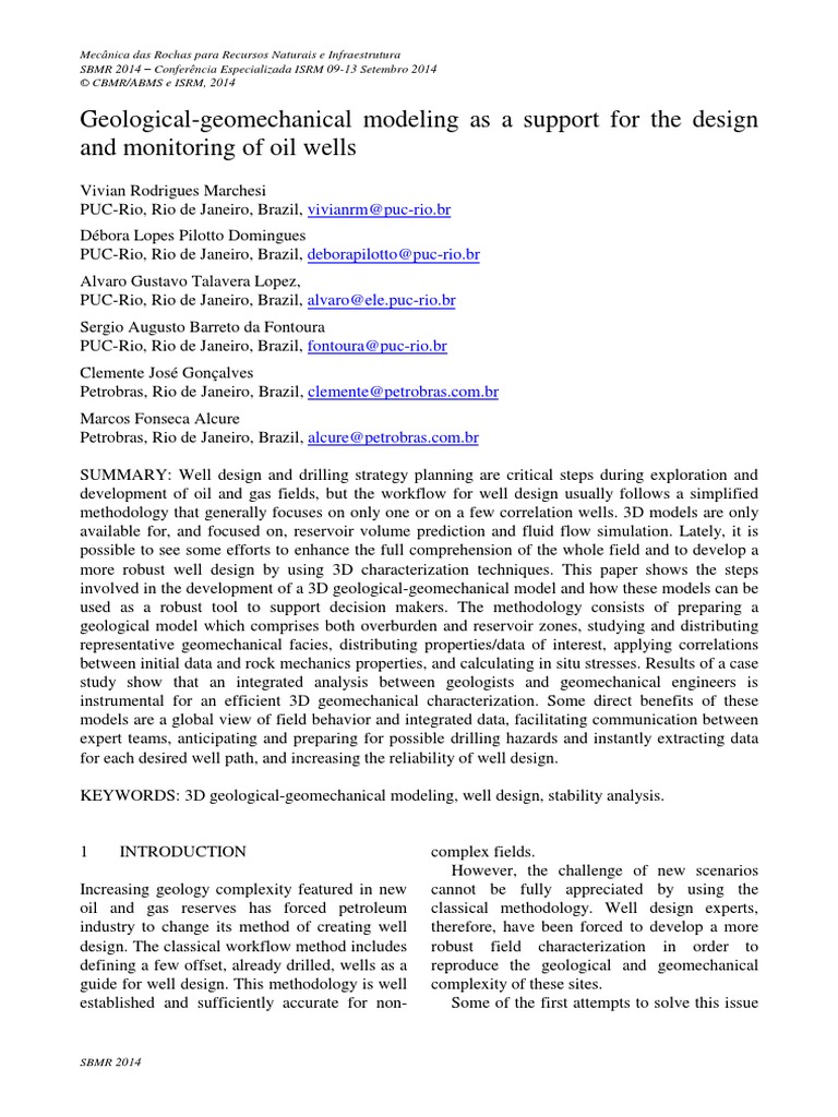 80 Geological Geomechanical Modeling Marchesi | PDF | Stress (Mechanics ...