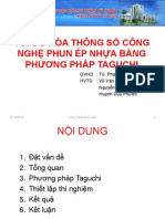 Tối ưu hóa quá trình phun ép nhựa bằng phương pháp Taguchi