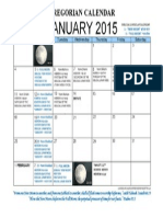 January 2015 Lunisolar-Gregorian Calendar