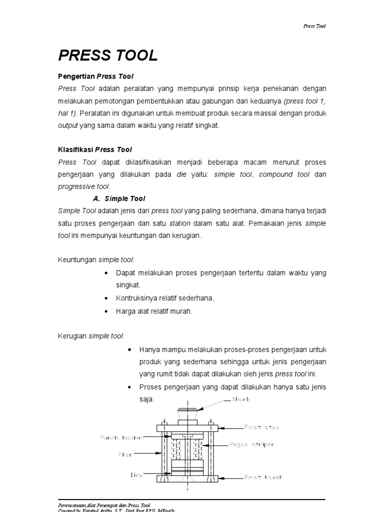 Jenis dan Fungsi Press Tool | PDF