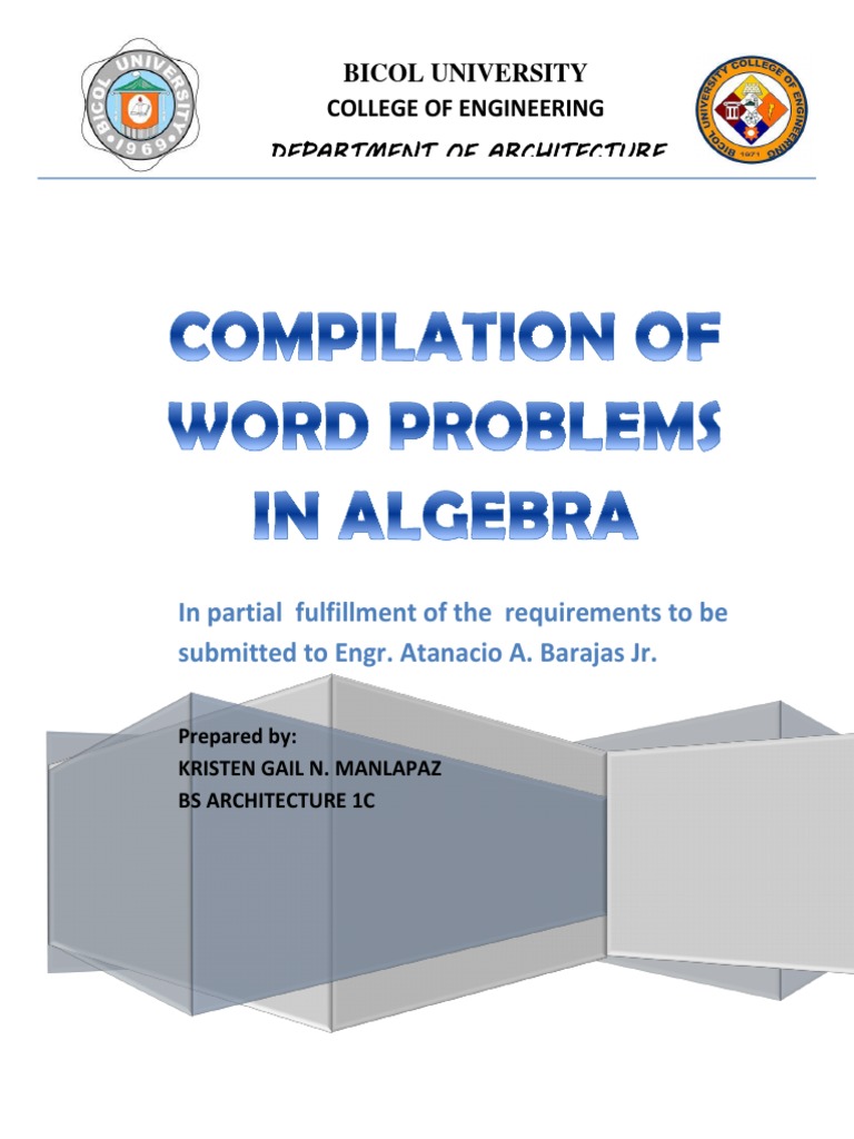 Age and Distance Word Problems | PDF | Ratio | Equations