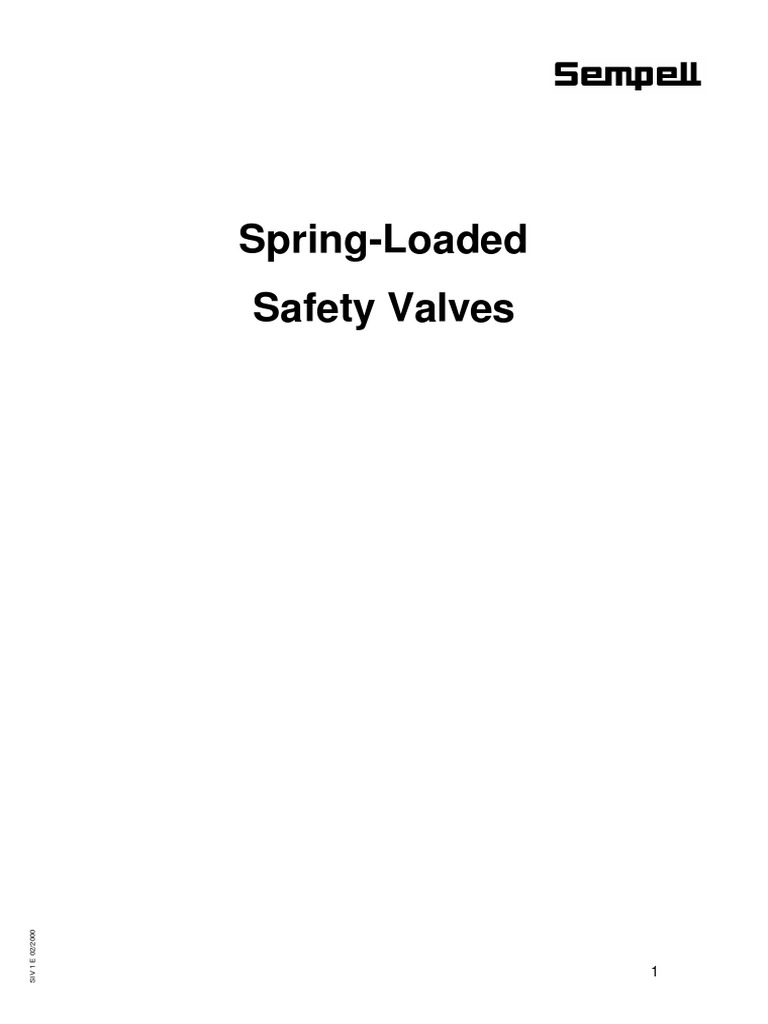 Sempell Spring-Loaded Safety Valves | PDF | Lift (Force) | Valve