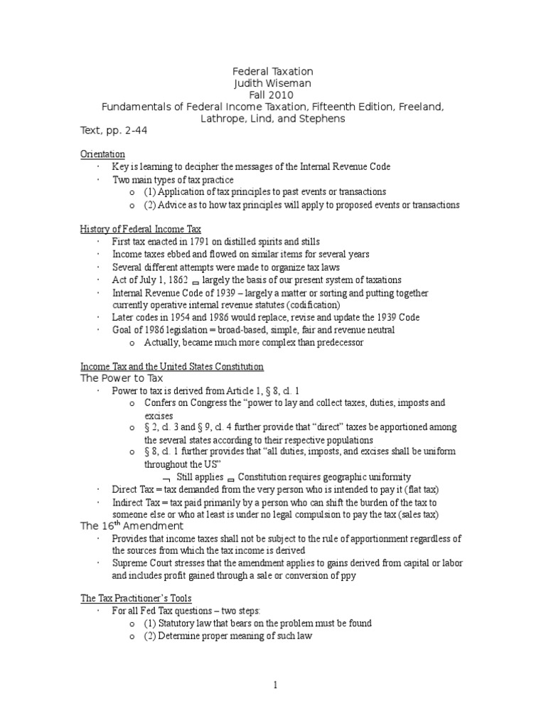 Partnership tax outline picture