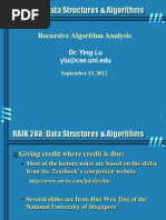 Analysis Recursive Algorithm