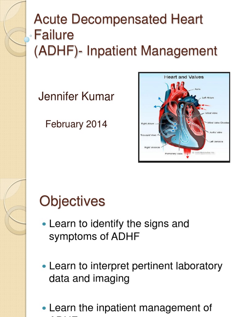 Acute Decompensated Heart Failure Heart Failure Clinical Medicine