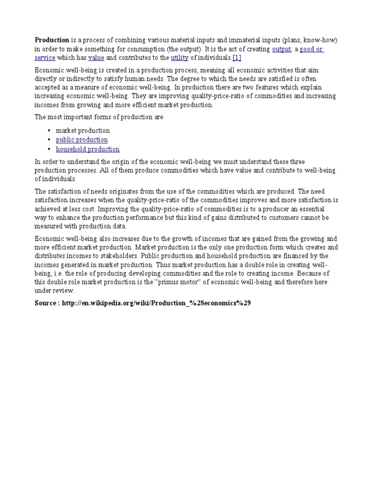 Understanding Economic Production Processes | PDF