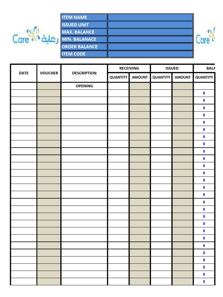 Stock Card Format and Example | PDF