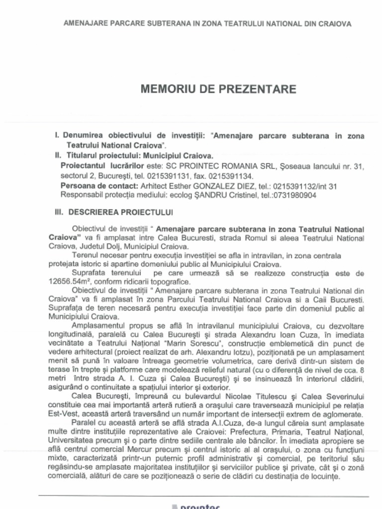 Proiect Parcare Subterana | PDF