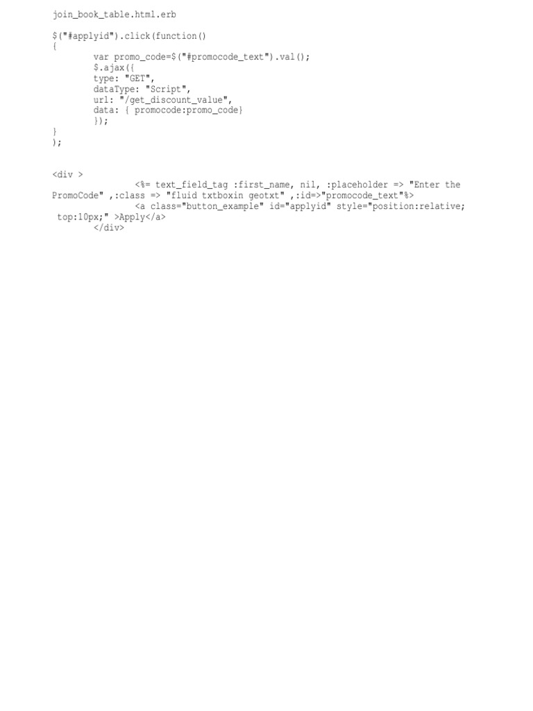 Promo Code Application Script | PDF